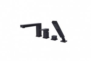 Besco Varium/modern bateria wannowa 4-otworowa czarny mat BW-MV4-CZ
