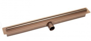 Laveo Slim odpływ liniowy 90 cm ruszt wąski różowe złoto COS890D