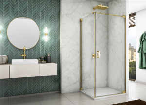 Ronal Sanswiss ścianka boczna 100x200 cm, szkło przezroczyste, profile GOLD LINE złoty CAT11001207