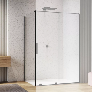 Ronal Sanswiss Amalia ścianka prysznicowa 90 cm boczna do drzwi czarny mat D35F10900607/