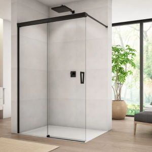 Ronal Sanswiss Cadura ścianka wolnostojąca Walk-in 120 cm lewa czarny mat CAW2G1200607