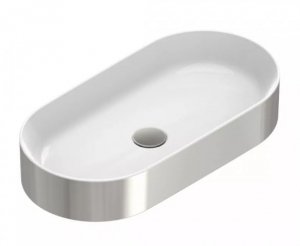 Catalano Zero umywalka nablatowa 70x35 cm owalna biały/srebrny 0122700041