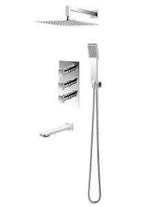 VEDO MITO CROMO Kompletny system wannowo-natryskowy podtynkowy I TERMO deszczownica 250 x 250 mm VBM3231/25/CH/TERMO chrom