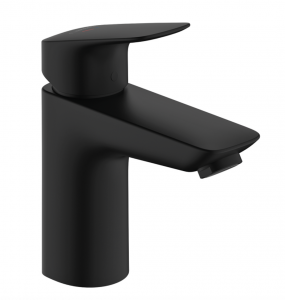 Hansgrohe Logis Jednouchwytowa bateria umywalkowa 100 CoolStart z kompletem odpływowym z cięgłem czarny mat 71102670