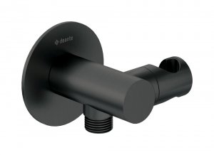 Deante Silia Przyłącze węża z uchwytem czarny mat NQSN57K