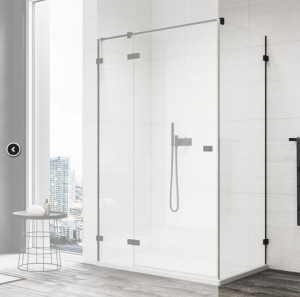 Ronal Sanswiss Annea ścianka prysznicowa 90 cm boczna do drzwi czarny mat ANTW109000607