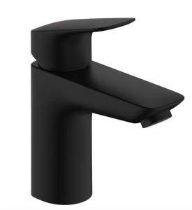 Hansgrohe Logis Jednouchwytowa bateria umywalkowa 100 z kompletem odpływowym Push-Open czarny mat 71107670