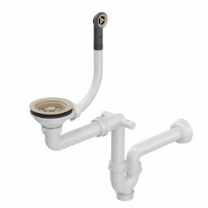 Quadron Odpływ zatyczkowy 3 1/2 z syfonem 1-komorowy Power Colour river sand (GRANIT-pionowy), save space (12PB3-P2A-BE) M1SS2