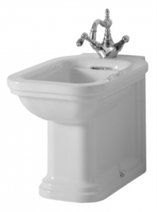 Kerasan Waldorf Bidet stojący 55x37cm z przelewem, biały wykończenia brązowe 4121K3