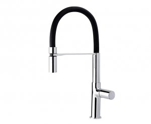 AQG Bateria kuchenna z wylewką elastyczną czarną, uchwyt Tube Chrom 05BCT500NC