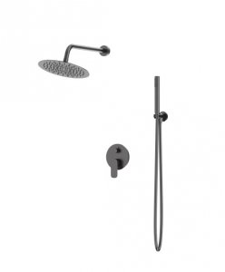 Lavita Podtynkowy zestaw prysznicowy z deszczownicą Spark Gunmetal 5900378342274