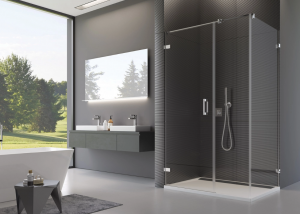 Ronal Sanswiss ścianka boczna 90° lub w linii 100,1-160x0-200 cm, szkło Durlux 200, profile chrom PURDT3SM41022