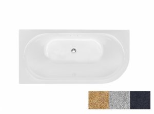 Besco Avita A-line Glam Złota wanna wolnostojąca 170 P + syfon klik-klak złoty z przelewem slim WAA170APZZ