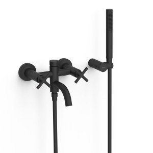 Tres MONTBLANC Bateria dwuuchwytowa ścienna wannowa i prysznicowa 28317601NM
