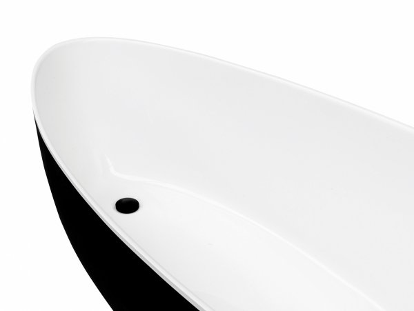 Besco Goya B&amp;W wanna wolnostojąca czarno/biała 170 klik-klak chrom WMD170GBW