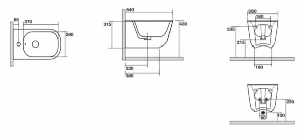 KERASAN TRIBECA BIDET PODWIESZANY FERRO MATT 512589