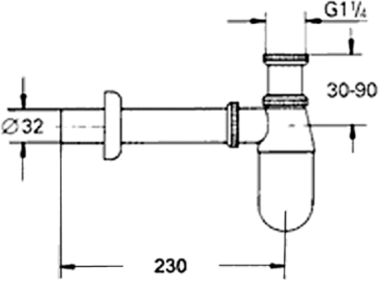 KFA syfon umywalkowy butelkowy chrom 60105400