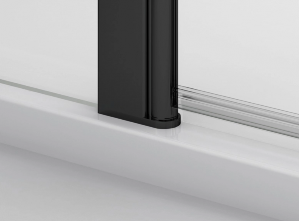Ronal kabina półokrągła dwuczęściowa 80-100x200 cm, szkło przezroczyste, profile BLACK LINE czarny mat SOR55SM10607