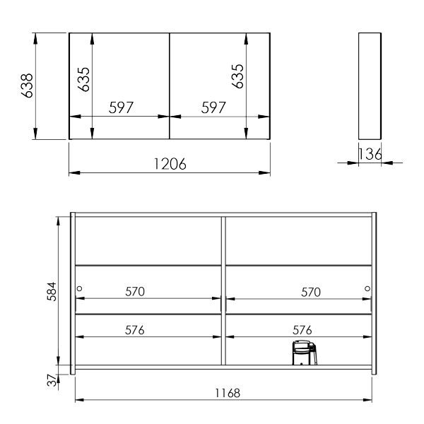 Elita WISZĄCA Z LUSTRAMI MEDIUM 120 2D 904660/RE064660000010