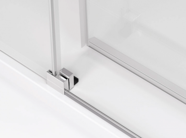 Ronal kabina półokrągła z drzwiami rozsuwanymi 100x200 cm, szkło przezroczyste, profile srebrny połysk TLSR551005007