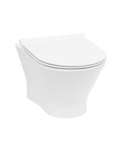 Roca Nexo Toaleta WC podwieszana 53,5x36 cm Rimless bez kołnierza z deską sedesową wolnoopadającą Slim biała A34H64L000