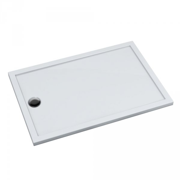 Schedline Brodzik akrylowy Sharper 80x100x4,5 cm, prostokątny z odpływem na krótszym boku, Gwarancja 7 lat 3S.S2P-80100