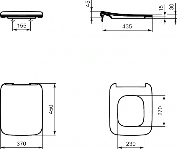 Ideal Standard Strada II Thin deska sedesowa wolnoopadająca biała T360101