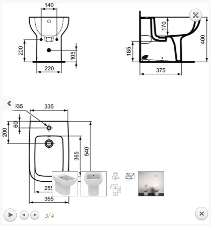 Ideal Standard i.life A Bidet stojący 54x35,5 cm biały T472001