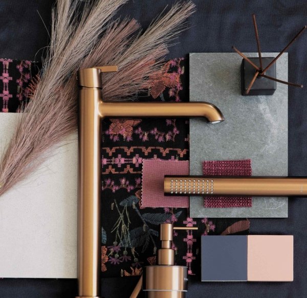 Deante Silia Bateria umywalkowa wysoka brąz szczotkowany BQSC20K 