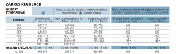 Sanswiss Cadura Drzwi wahadłowe dwuczęściowe 80cm z profilem przyściennym CA2C0805007