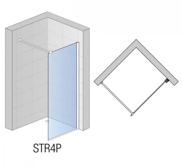 Ronal Sanswiss Easy Black Ścianka prysznicowa Walk-in 90x200 cm profile czarny mat szkło przezroczyste Aquaperle STR4P0900607