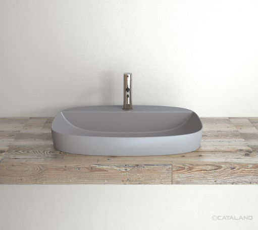 Catalano GREEN LUX 60x40 umywalka szara matowa z półką z otworem na baterię 160GRLXNCS/0625601023