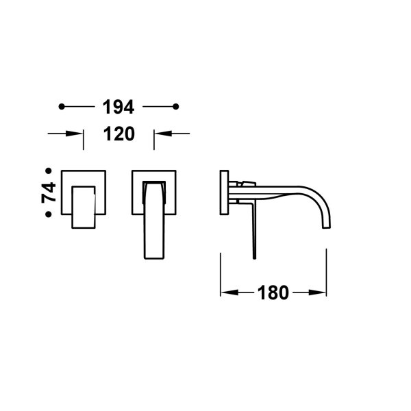 Tres SLIM ELEMENT NAŚCIENNY DO PODTYNKOWEGO KORPUSU BATERII UMYWALKOWEJ-20230023AC