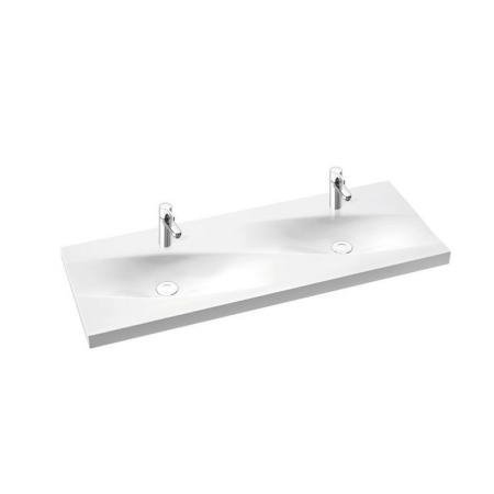 Marmorin Noel 120 D umywalka meblowa podwójna 120x45 cm biały połysk PU061041200
