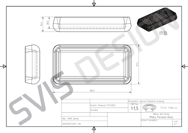  S.V.I.S.Design MISKA 18,5 CM PERSEUS BASIC - BARDZO JASNY CEGLASTY, BEZ DEKORU, LAKIER MATOWY