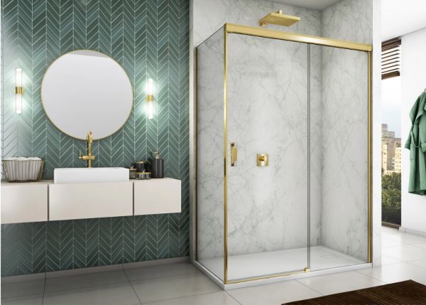 Ronal Sanswiss ścianka boczna 30-90x0-200 cm, szkło przezroczyste, profile GOLD LINE złoty CASTSM11207