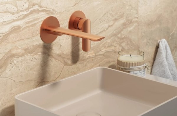 Vedo Aletta Rosso bateria umywalkowa podtynkowa z korkiem miedź szczotkowana VBA5012/C/SM