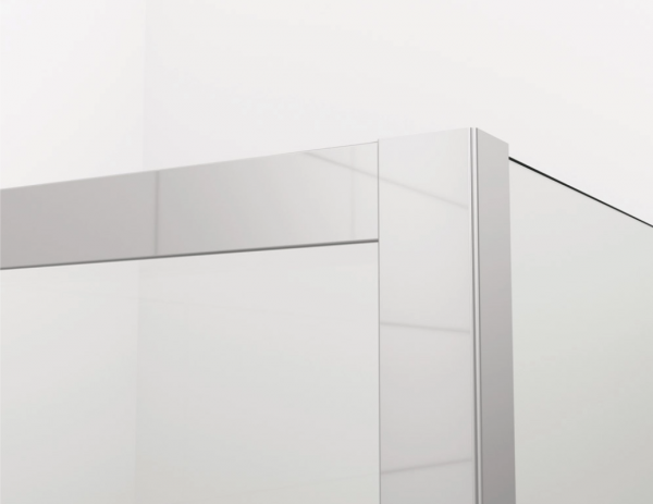 Ronal wolnostojąca ścianka stała 100x200 cm, szkło przezroczyste, profile srebrny połysk TOPF21005007