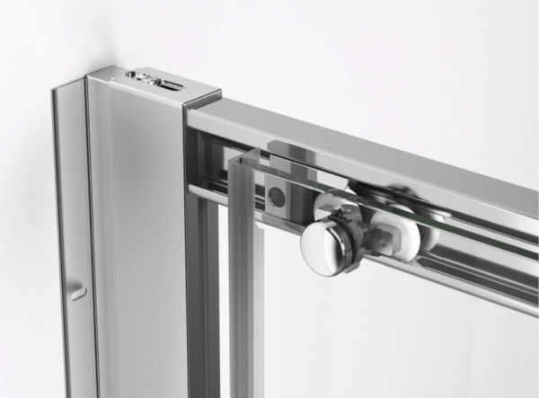 Ronal wejście narożne prawe z drzwiami rozsuwanymi, kabina asymetryczna 120x200 cm, szkło przezroczyste, profile srebrny mat TLSD1200107