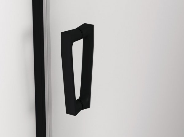 Sanswiss Cadura Black Line Drzwi wahadłowe jednoczęściowe ze ścianką stałą w linii 80cm profil czarny CA31CD0800607 Sprawdź atrakcyjne rabaty!