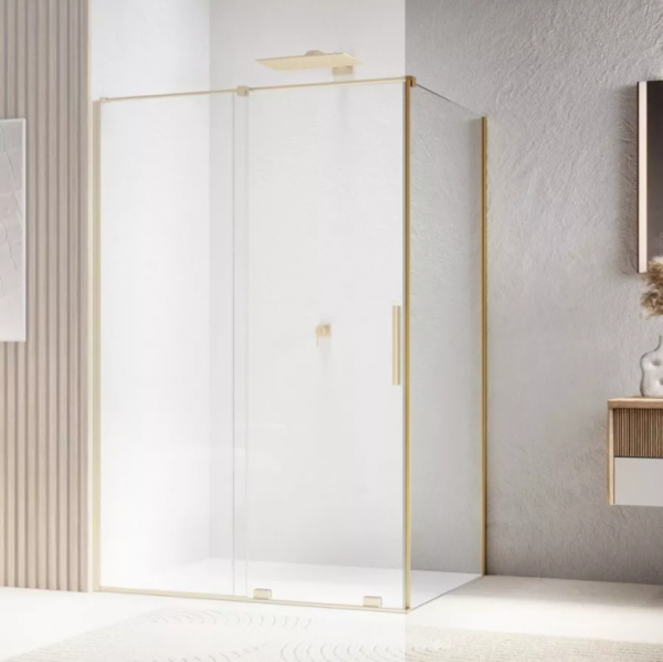 Ronal Sanswiss Amalia ścianka prysznicowa 80 cm boczna do drzwi złoto szczotkowane D35F30801307