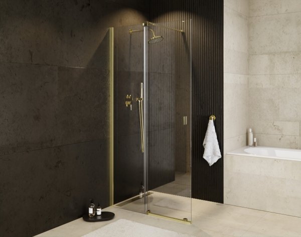 Besco Vayo Gold Kabina Walk in 90x200 cm Złota VYG90200C