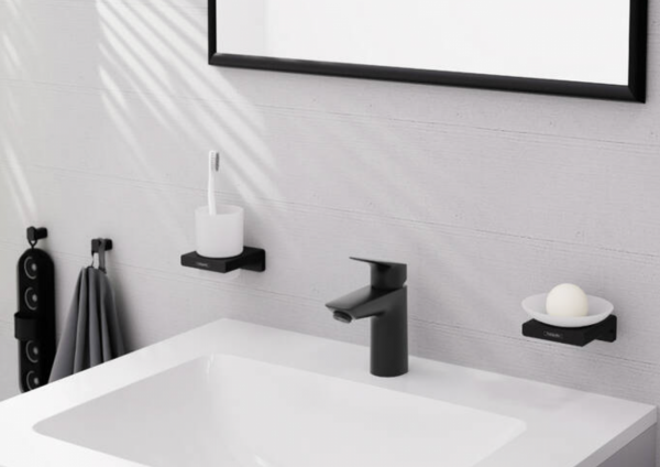 Hansgrohe Logis Jednouchwytowa bateria umywalkowa 100 bez kompletu odpływowego czarny mat 71101670
