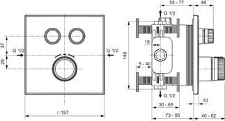 Ideal Standard Ceratherm Navigo Bateria Termostatyczna Natryskowa Podtynkowa Złoty Mat A7302A2