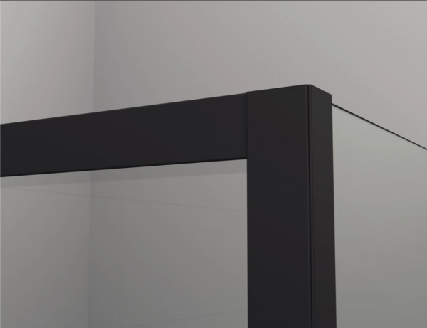 Ronal ścianka boczna 75x198,4 cm, szkło przezroczyste, profile BLACK LINE czarny mat SOLT307500607