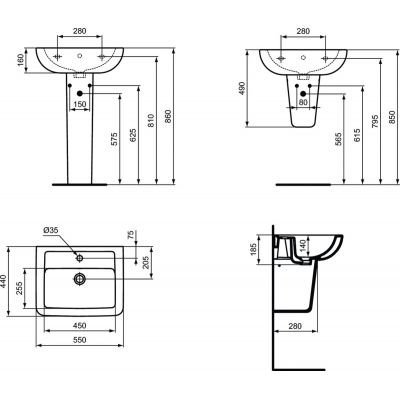 Ideal Standard eurovit+ umywalka 45x36 K284801