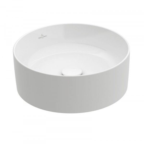 Villeroy &amp; Boch Collaro Umywalka nablatowa 40x40 cm bez przelewu, z powłoką CeramicPlus, biała Weiss Alpin 4A1840R1