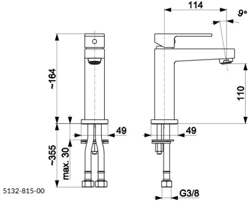 KFA Logon bateria umywalkowa chrom 513281500 