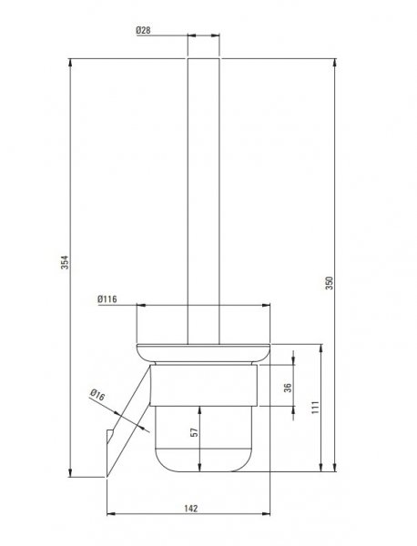 Deante Silia Szczotka WC wisząca titanium ADID711