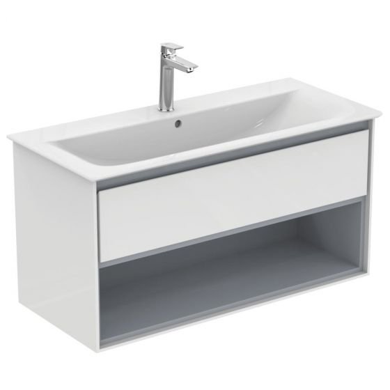 Ideal Standard Connect Air Szafka pod umywalkę 100 cm biały lakier/jasnoszary mat E0828KN